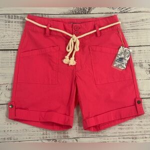 NWT Stella Parker Island Collection Women’s Size 4 Shorts Rope Belt Barbie Pink